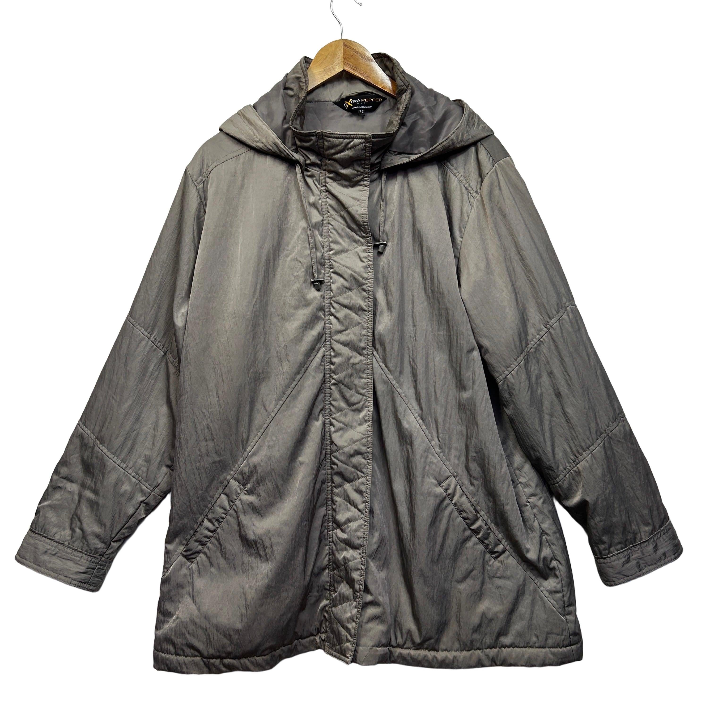 Black Pepper Grey Plus Size Jacket with Hood - Size 22