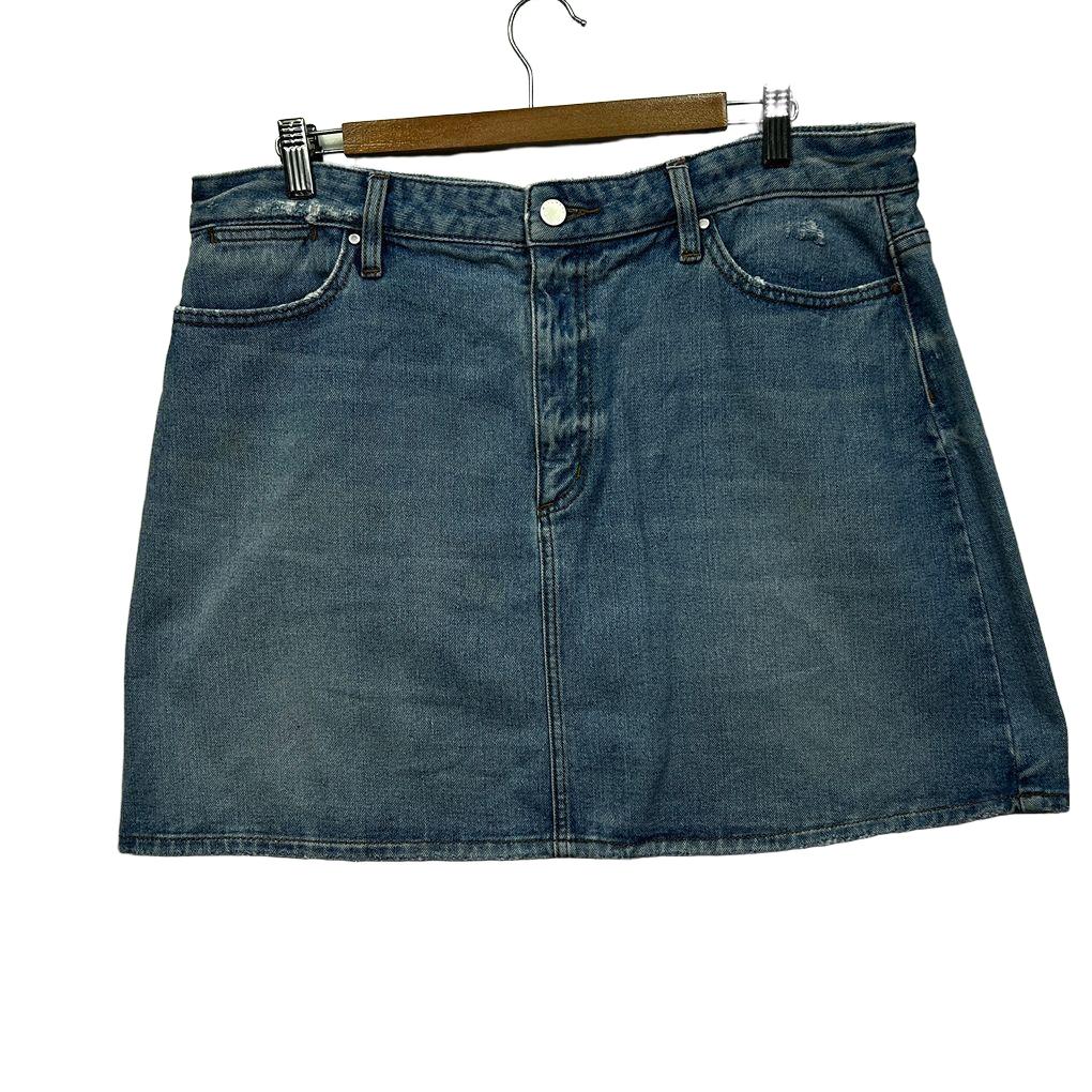 Witchery Blue Cotton Denim Skirt - Size 16