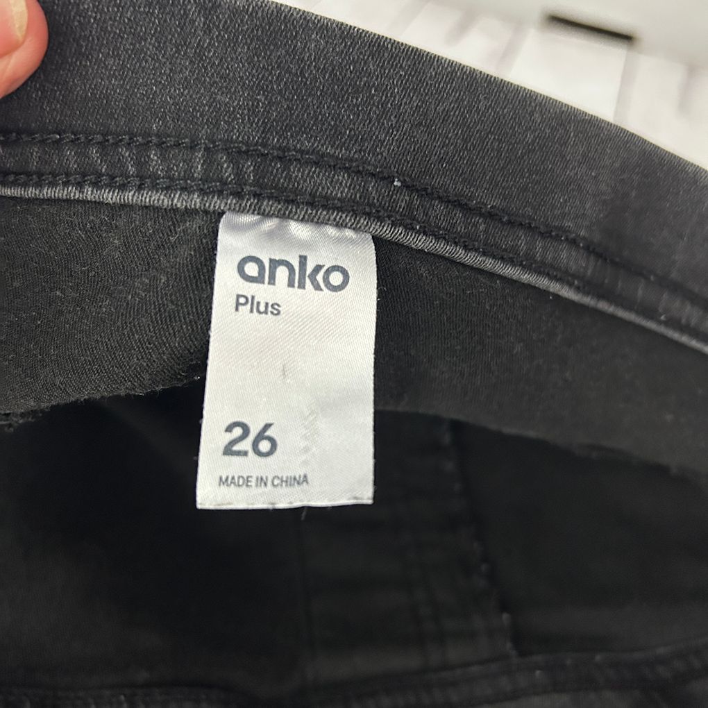 Anko Black Pull On Denim Jeggings - Size 26