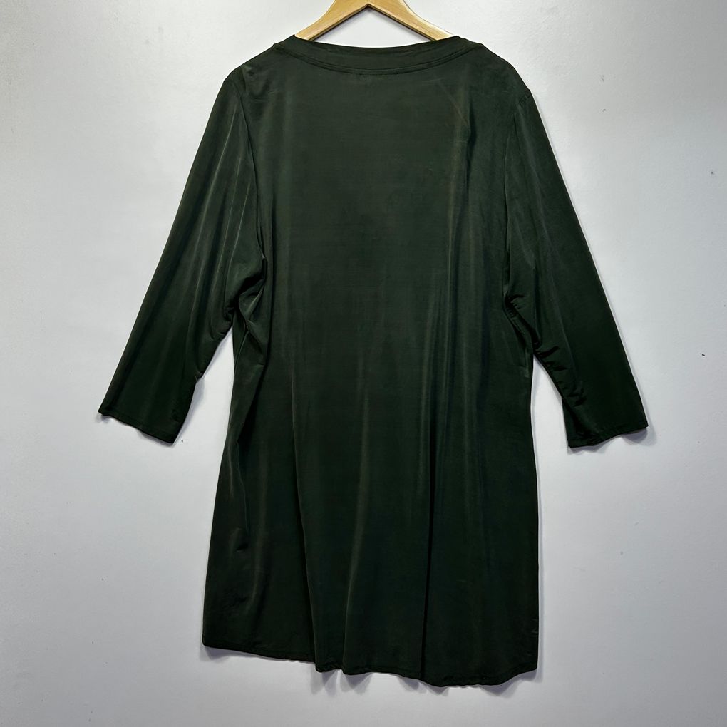 Blue Illusion Khaki Green Longline Top or Short Dress - Size 3L