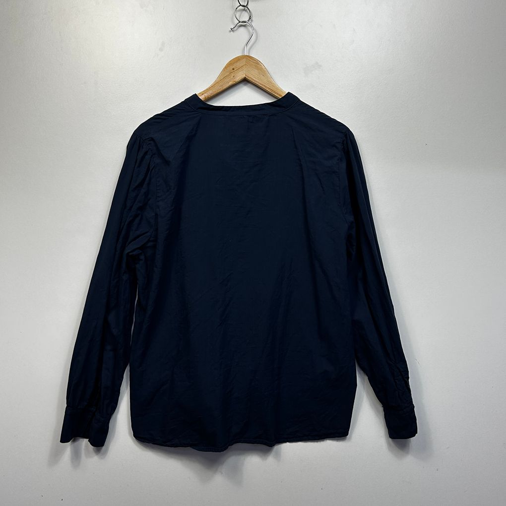 Liz Jordan Navy Cotton Embroidered Shirt - Size 14