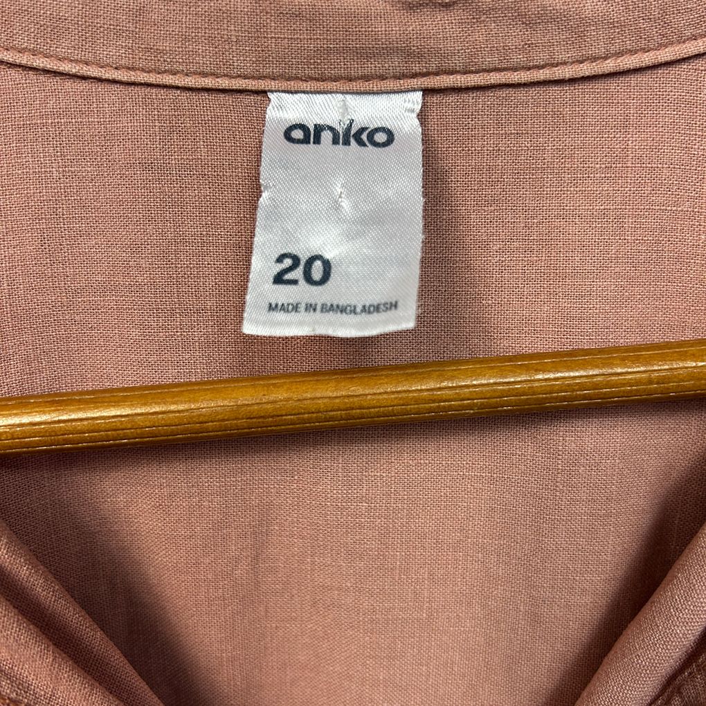 Anko Pink Linen Top - Size 20
