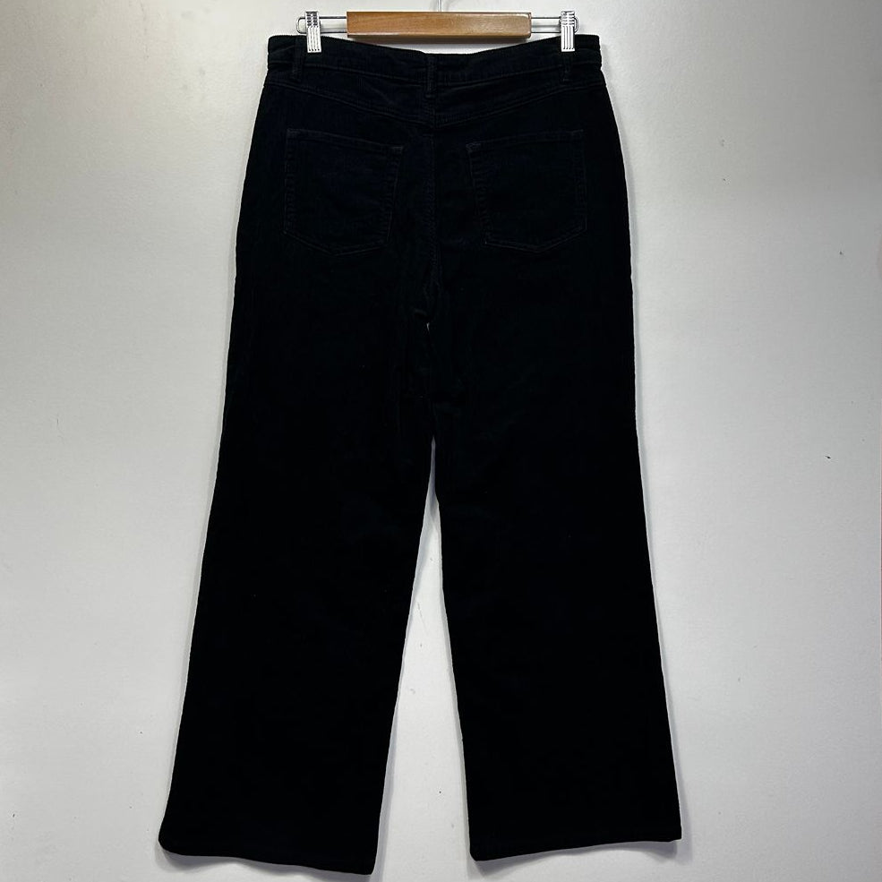 Anko Black Cotton Corduroy Pants - Size 14
