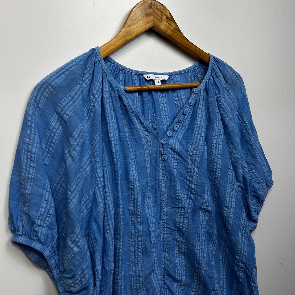 Target Blue Plus Size Cotton Top - Size 18