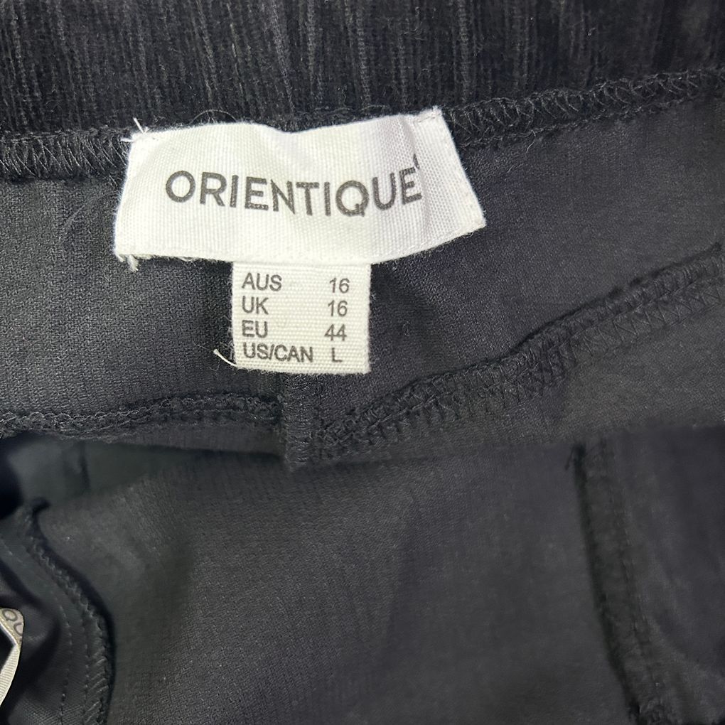 Orientique Black Corduroy Pants - Size 16