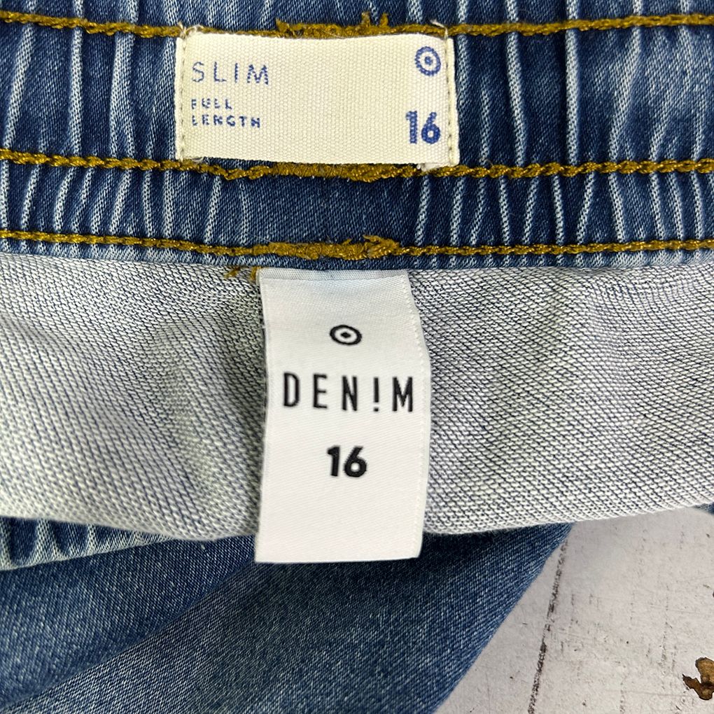 Target Blue Slim Full Length Denim Joggers - Size 16