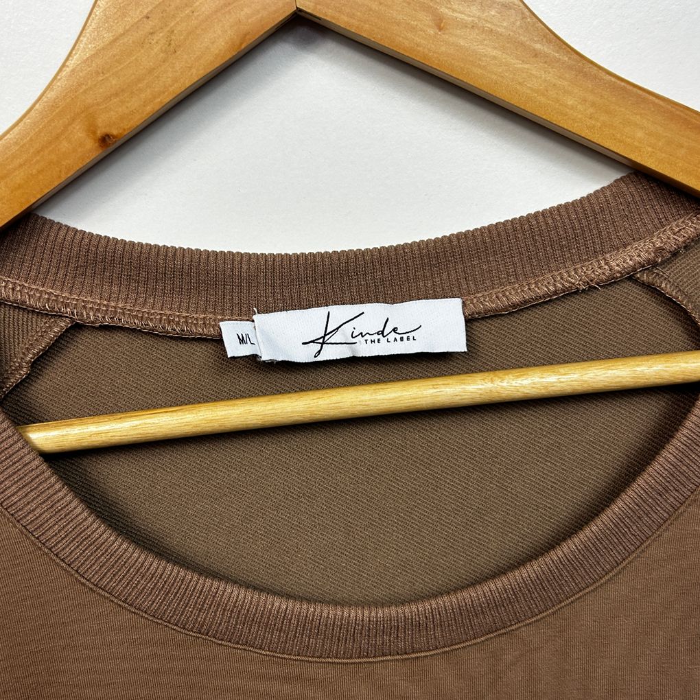 Kinde The Label Brown Cotton Sweater Jumper - Size M/L