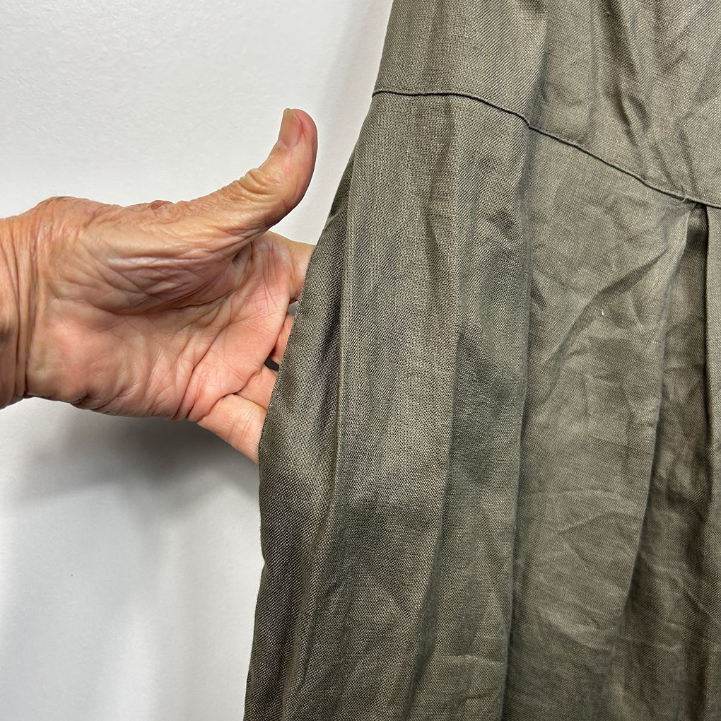 Gulp!! Khaki Linen Maxi Skirt - Size 16