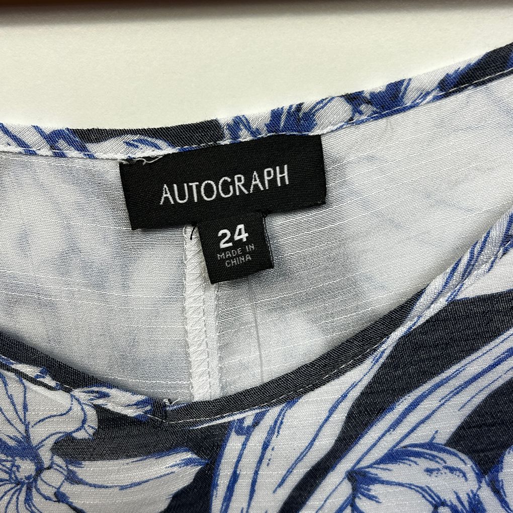 Autograph Navy Floral Top - Size 24