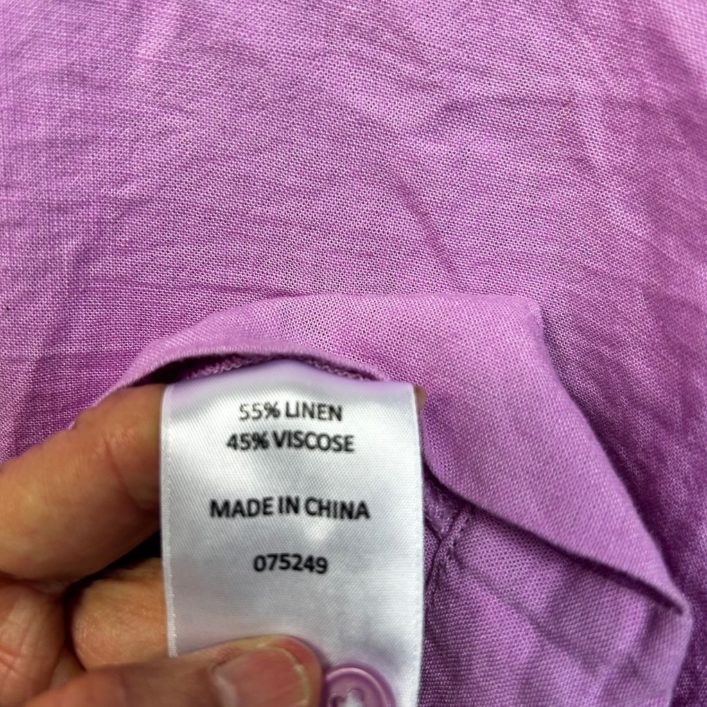 Sportsgirl Purple Linen Cropped Top - Size 18