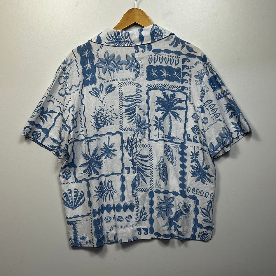 Anko Blue Linen Button Up Shirt - Size 14