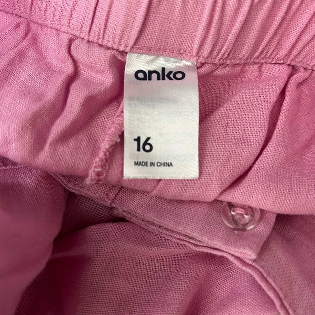 Anko Pink Linen Shorts - Size 16