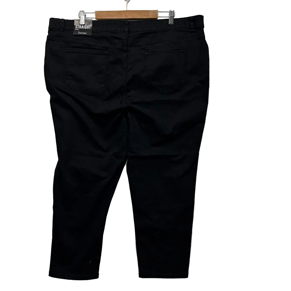 Beme Black Plus Size  Straight Short Length Jeans - Size 24