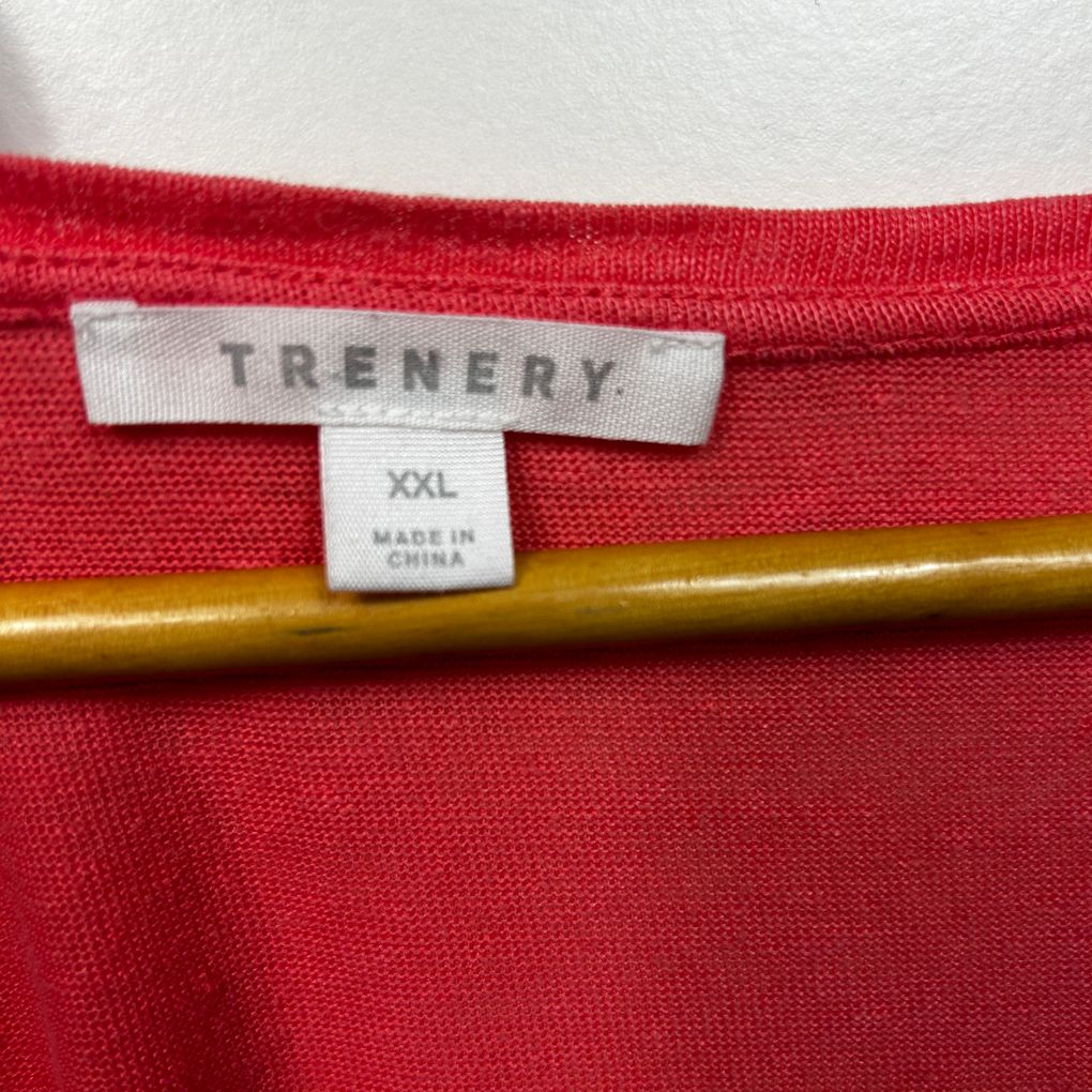 Trenery Coral Linen T-Shirt - Size XXL