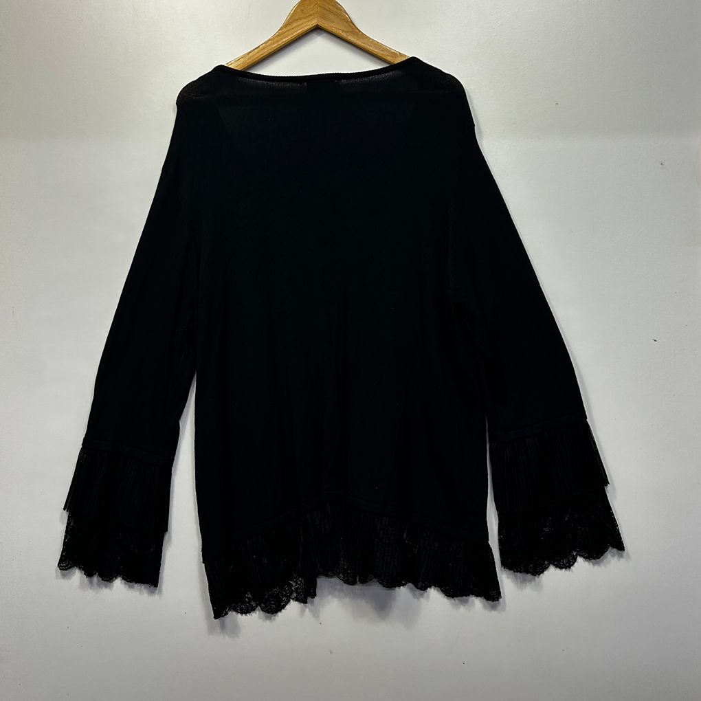 Autograph Black Lace Trim  Knit Tunic Top - Size 22/XL