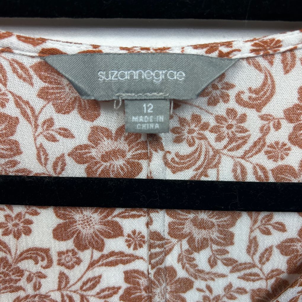 Suzanne Grae Rust Floral Top - Size 12
