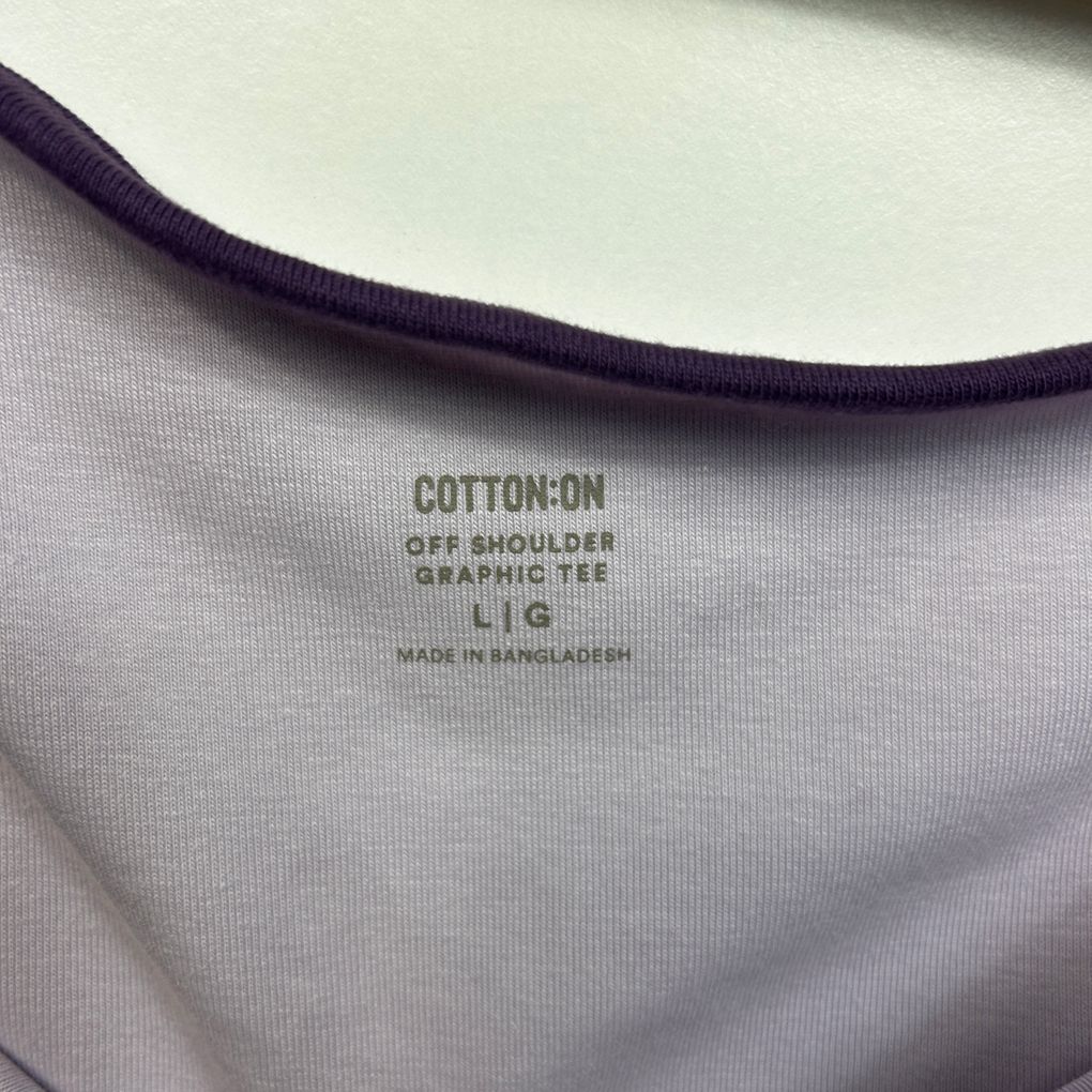Cotton On Lavender Cotton Off Shoulder Top - Size L