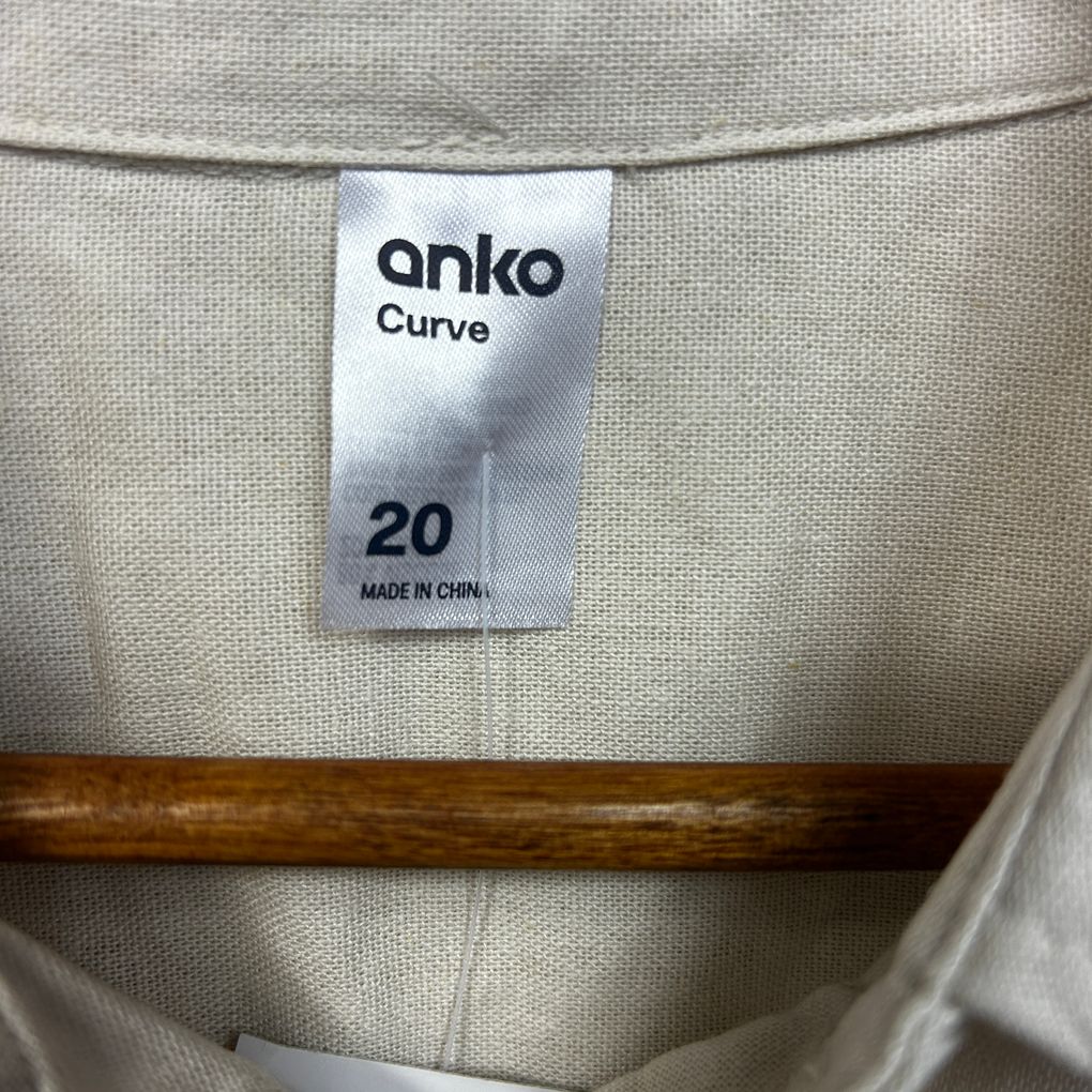 Anko Beige Linen Shirt - Size 20