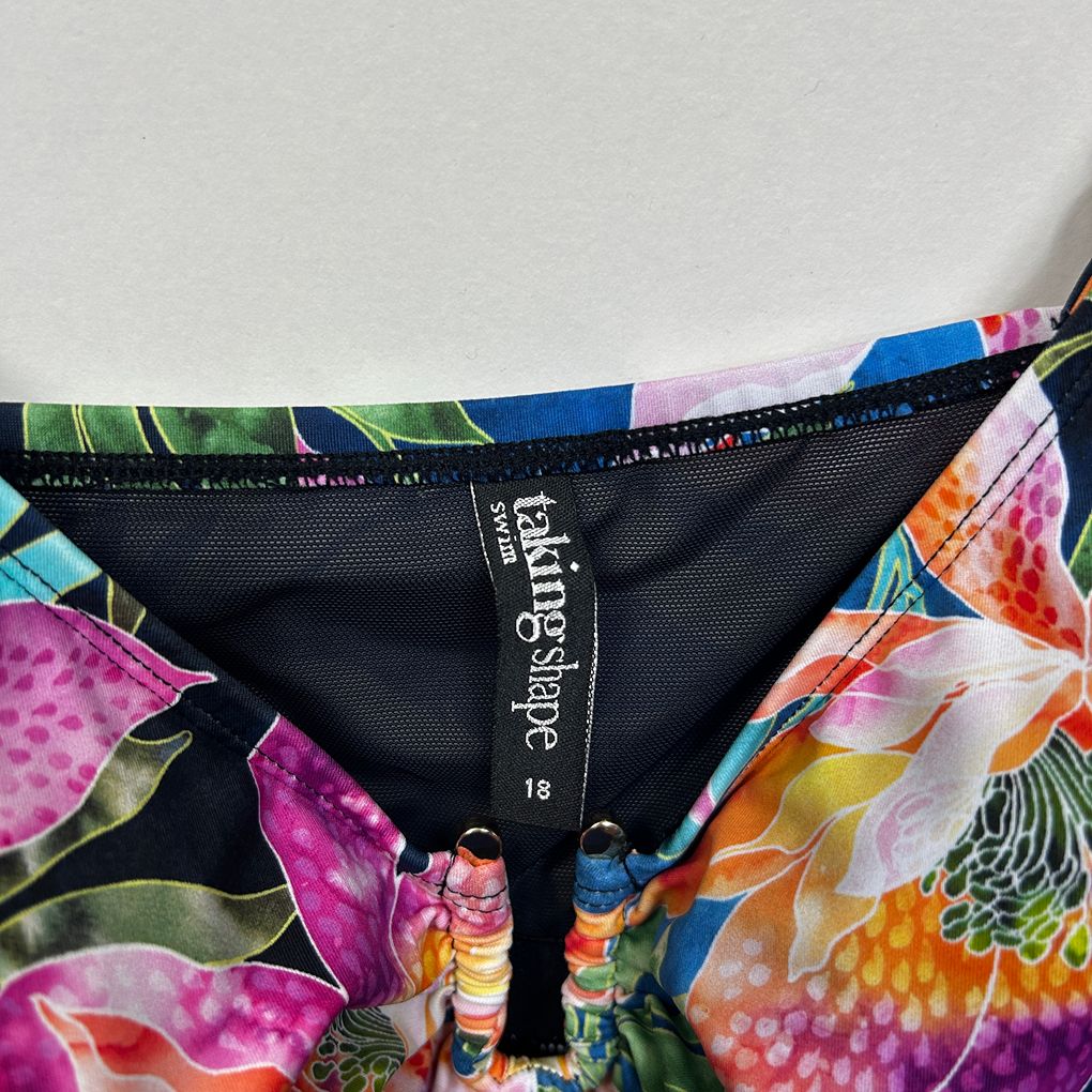 Taking Shape Multicoloured Plus Size Swim Top - Size 18