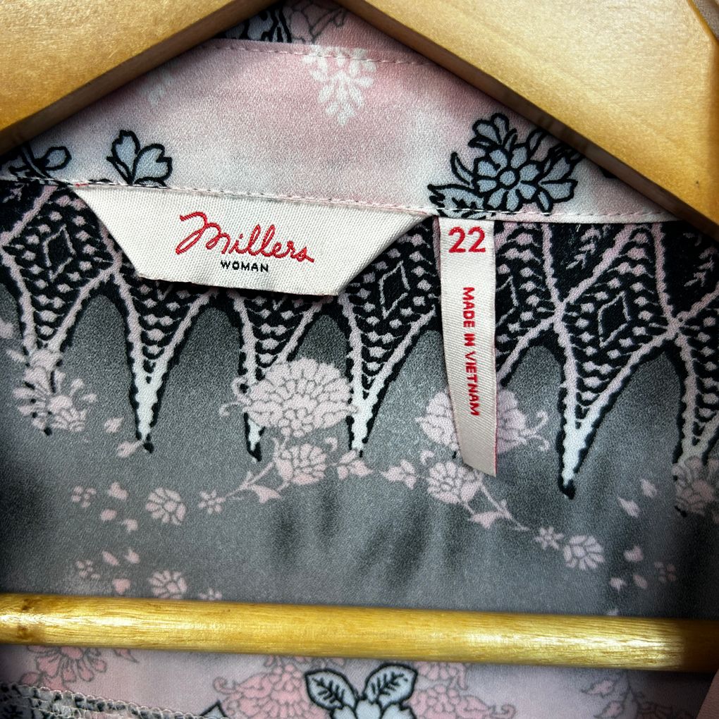 Millers Pink Print Top - Size 22