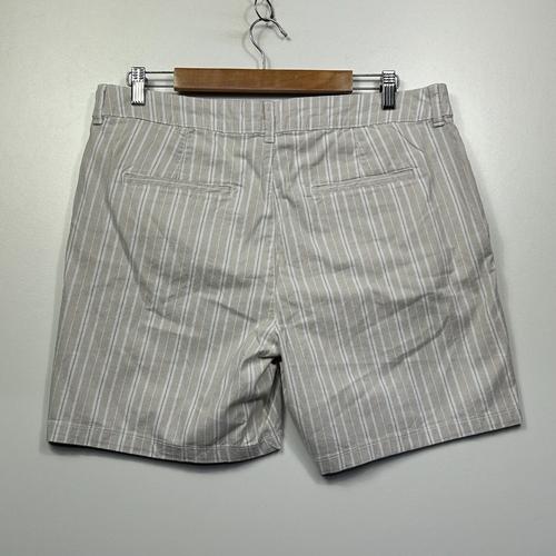 Target Woman Beige & White Striped Shorts - Size 16