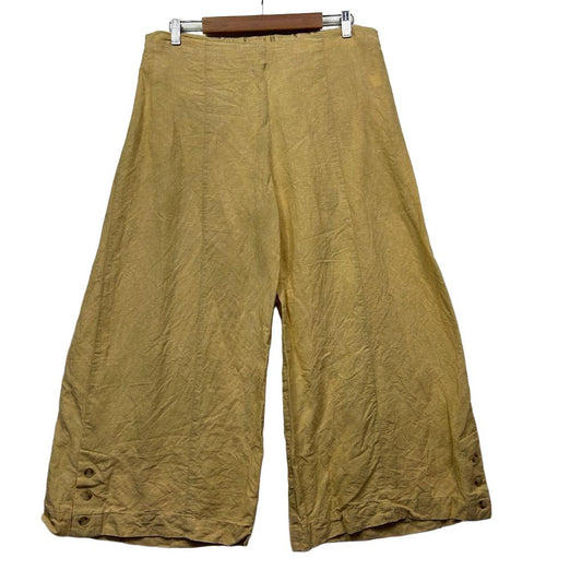 Gold wide leg pants front view