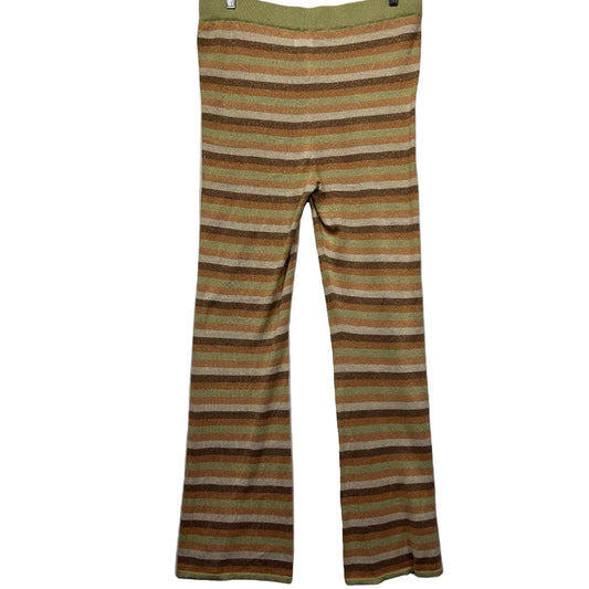 Striped flared pants front view