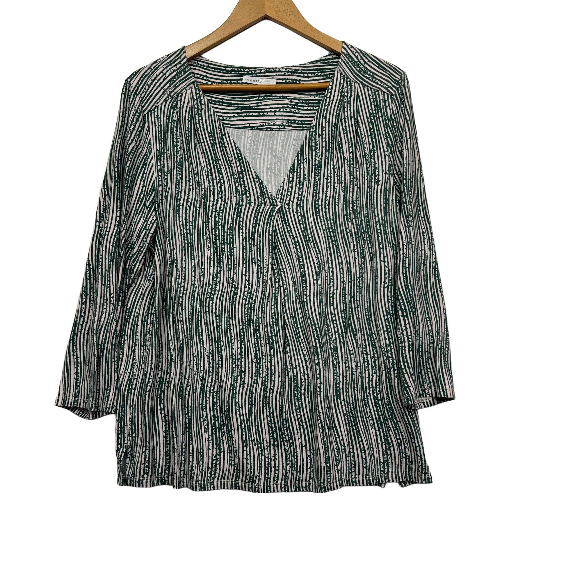 Black and white striped tunic top front view