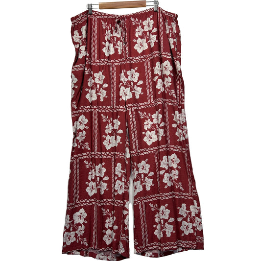 Burgundy floral maxi skirt front view