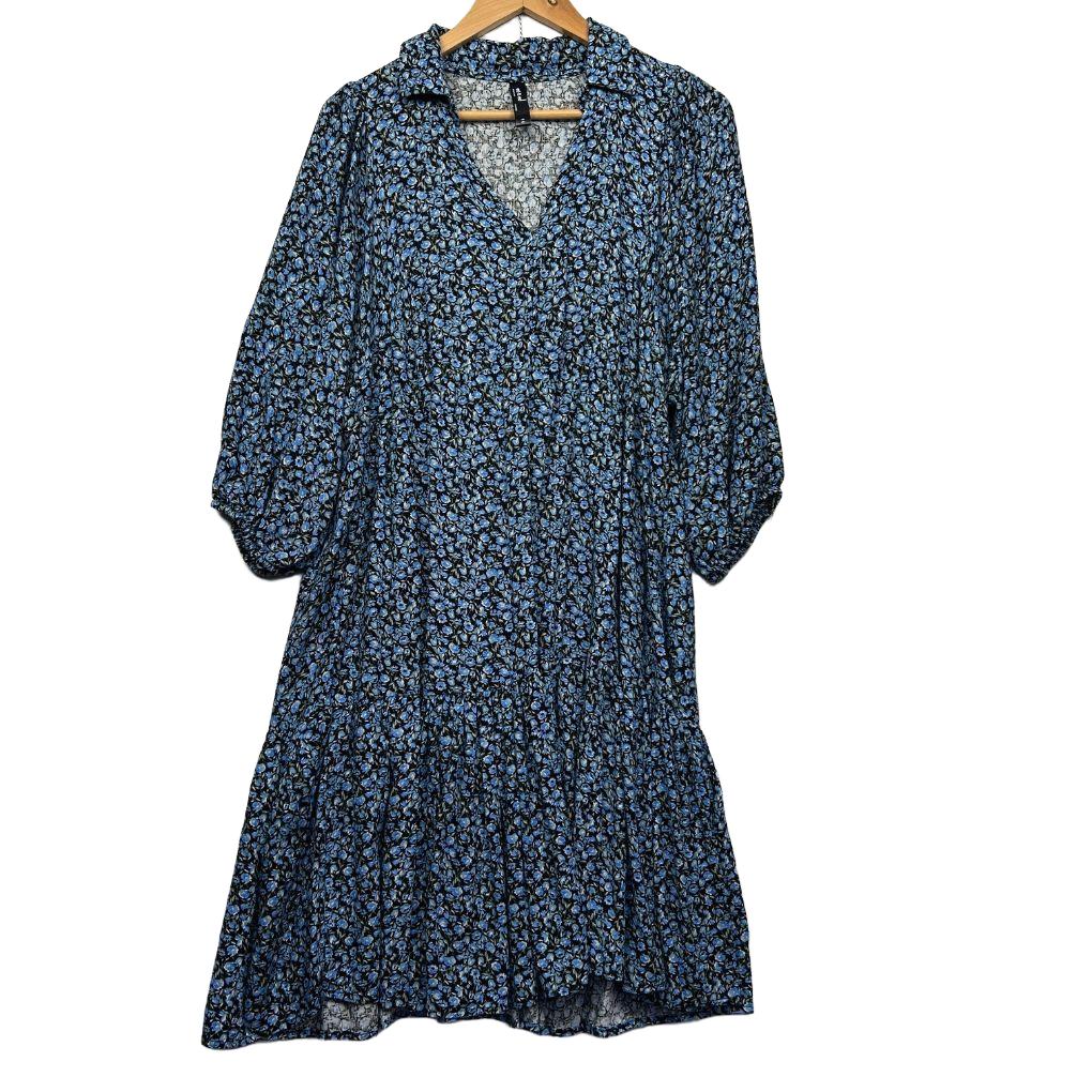 edited Blue Floral Dress - Size 14