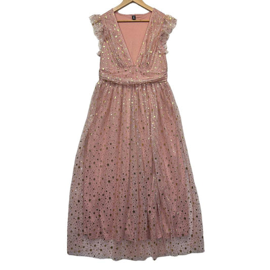 Dusty pink tulle dress front view