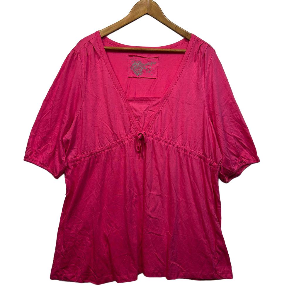 Evans Pink Cotton Top - Size 26/28