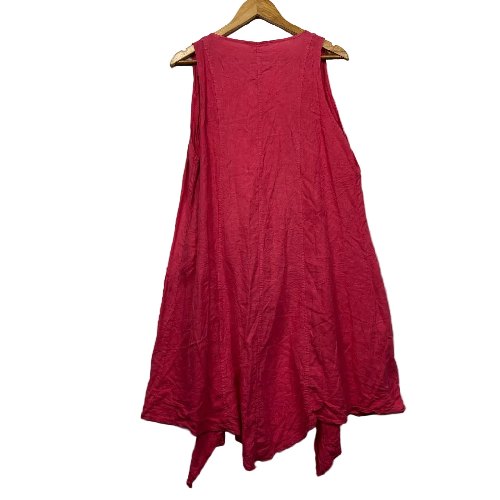 Red sleeveless dress front view