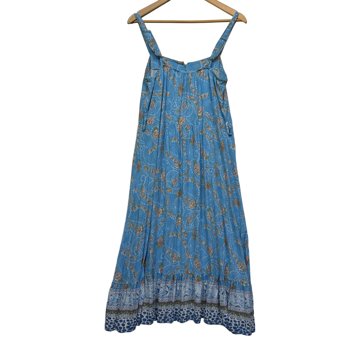 Blue floral camisole dress front view
