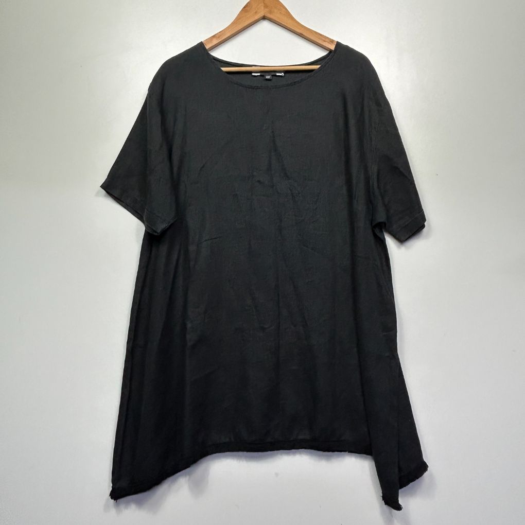 Black t-shirt dress front view