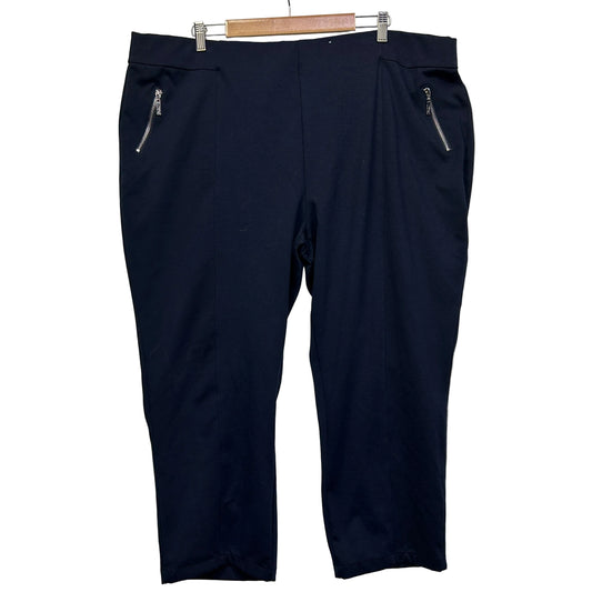 Navy blue cropped pants front view