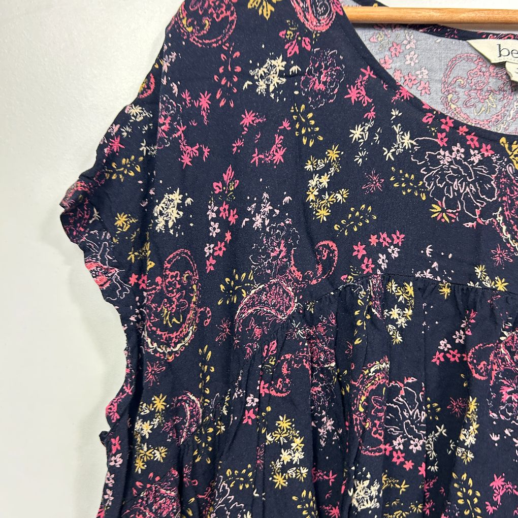 Navy floral dress front view