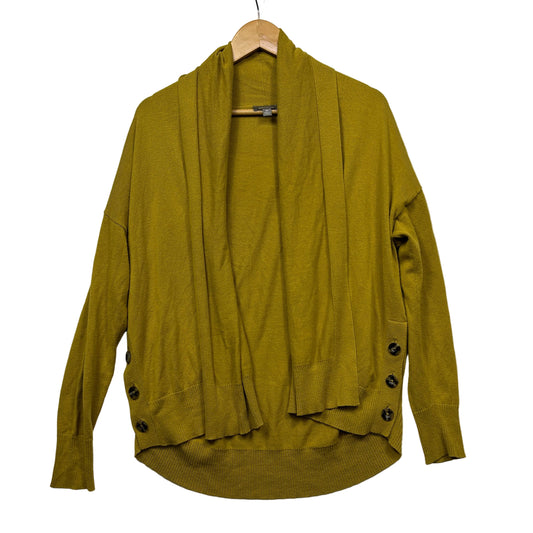 Mustard yellow cardigan front view
