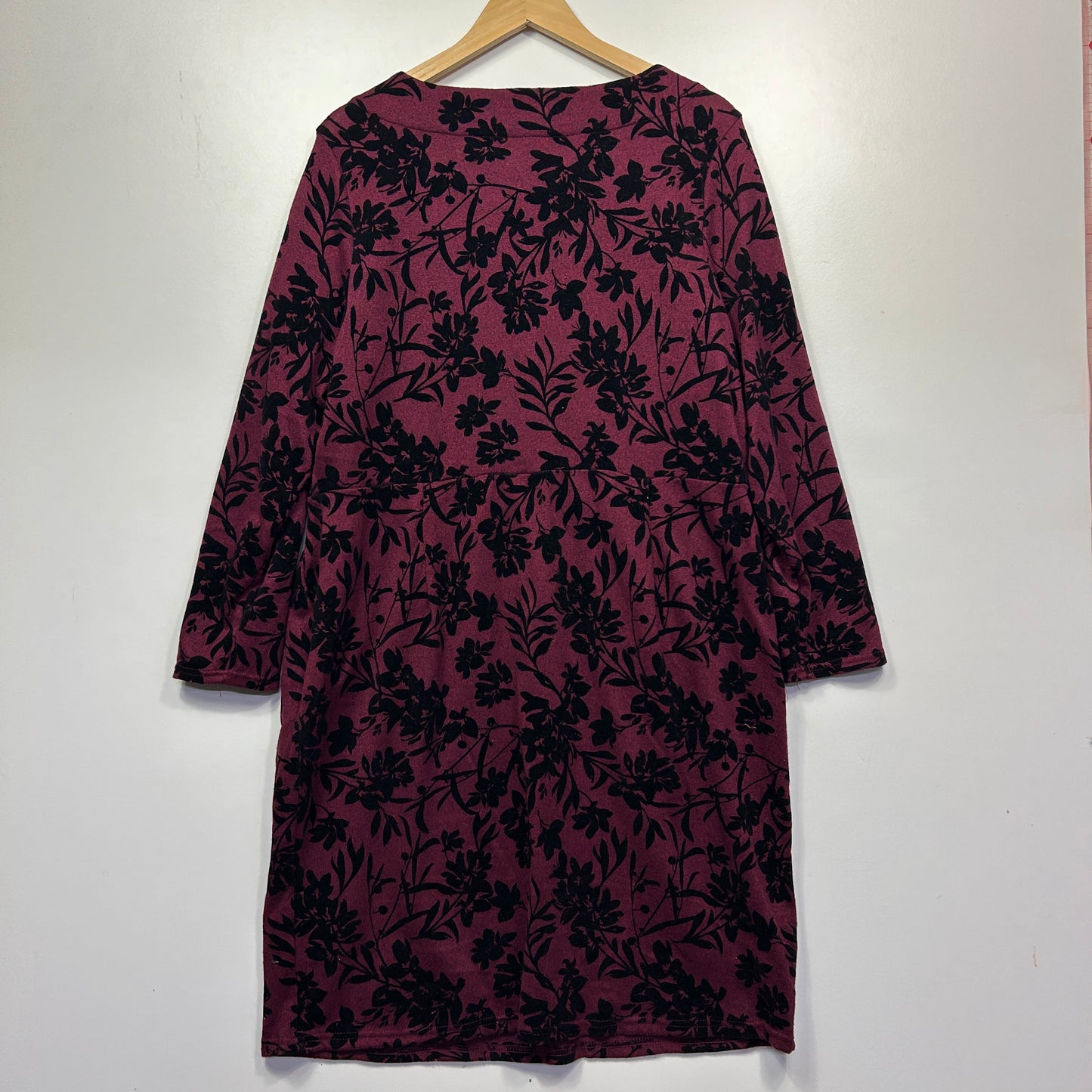 Burgundy floral dress front view