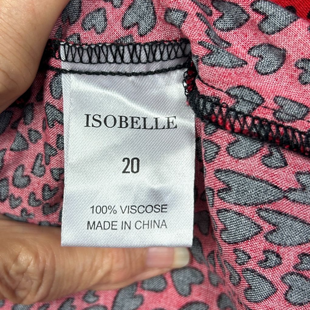 Pink leopard print viscose garment label detail