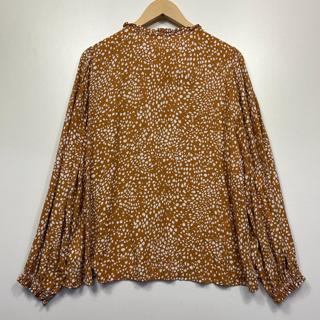 Brown floral blouse back view