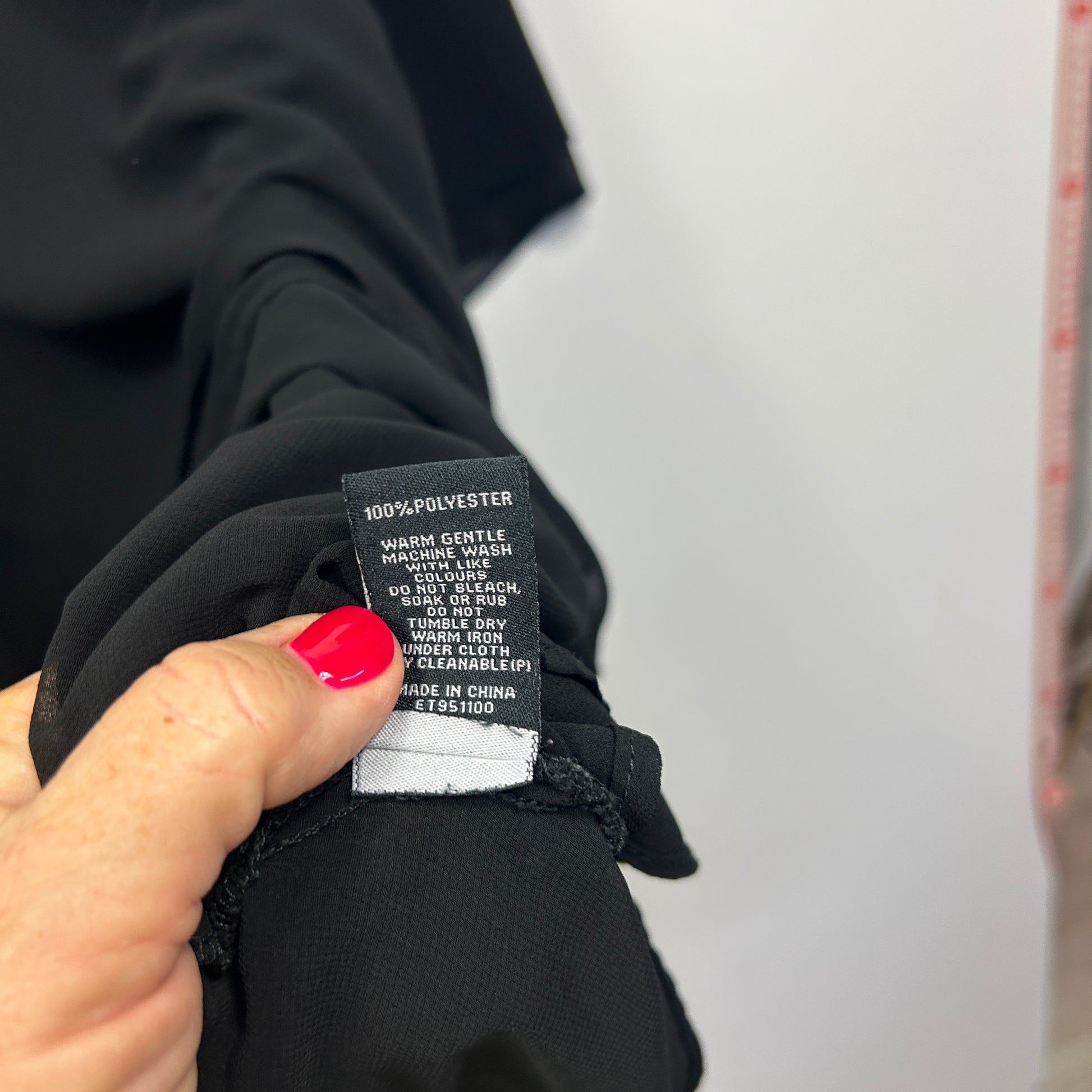 Black jacket label detail view