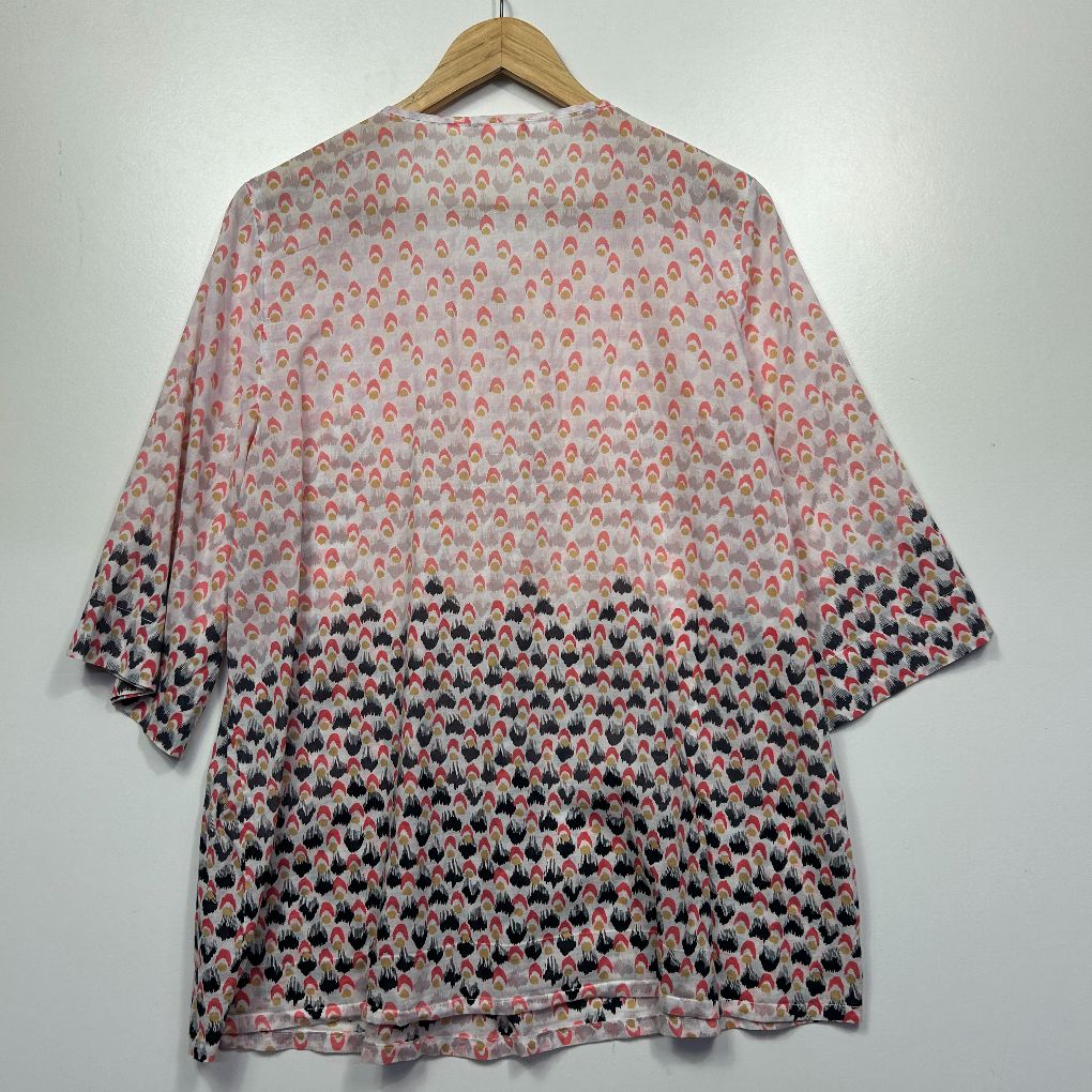 Pink floral kimono back view