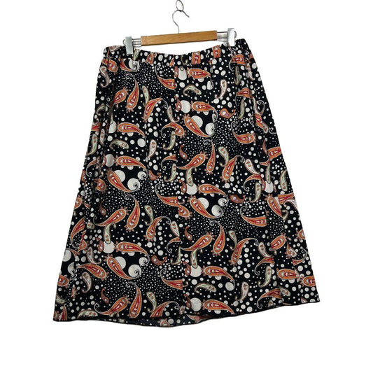 Black floral skirt front view