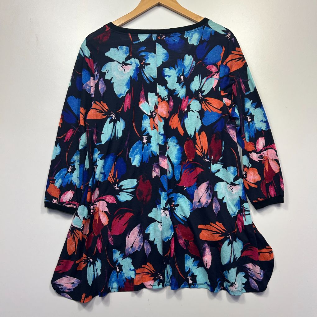 Navy floral dress front view