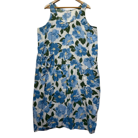Blue floral dress front view