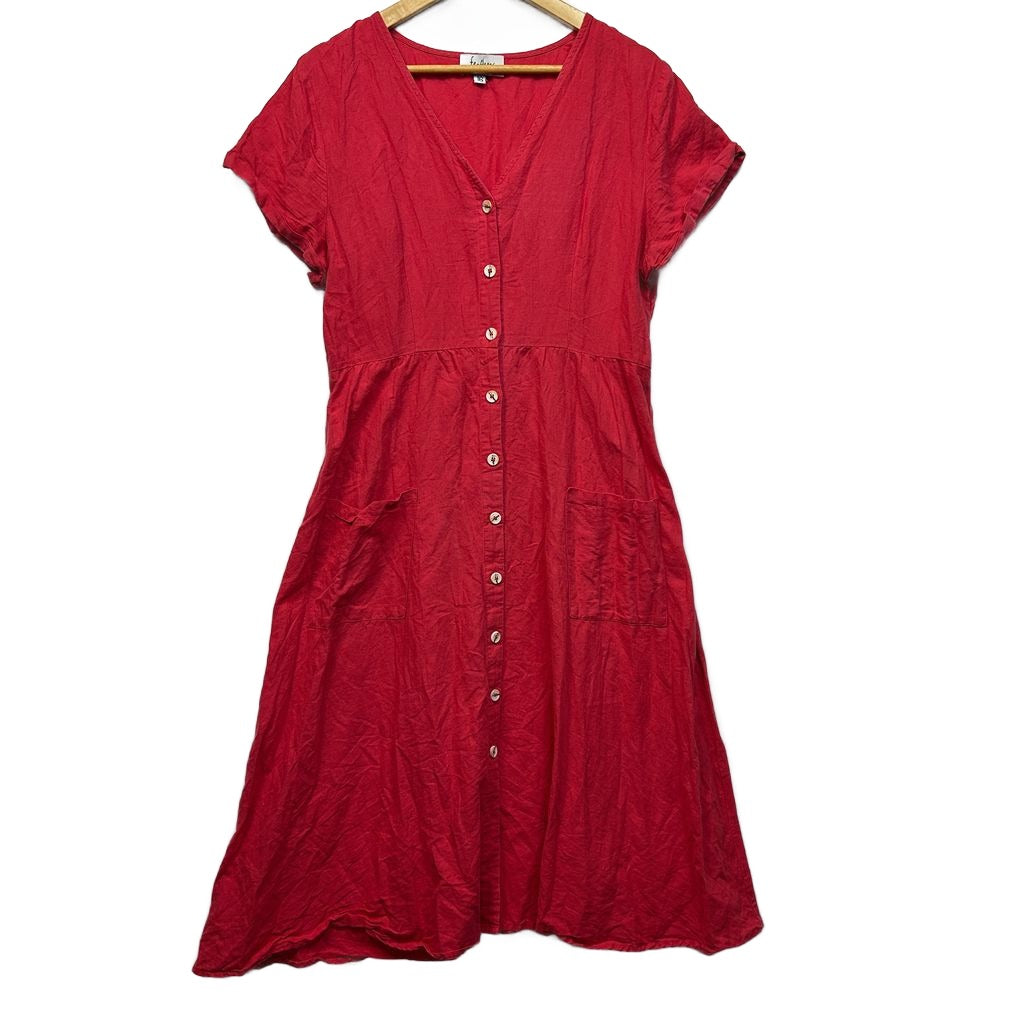 Feather + Noise Red Dress - Size 16
