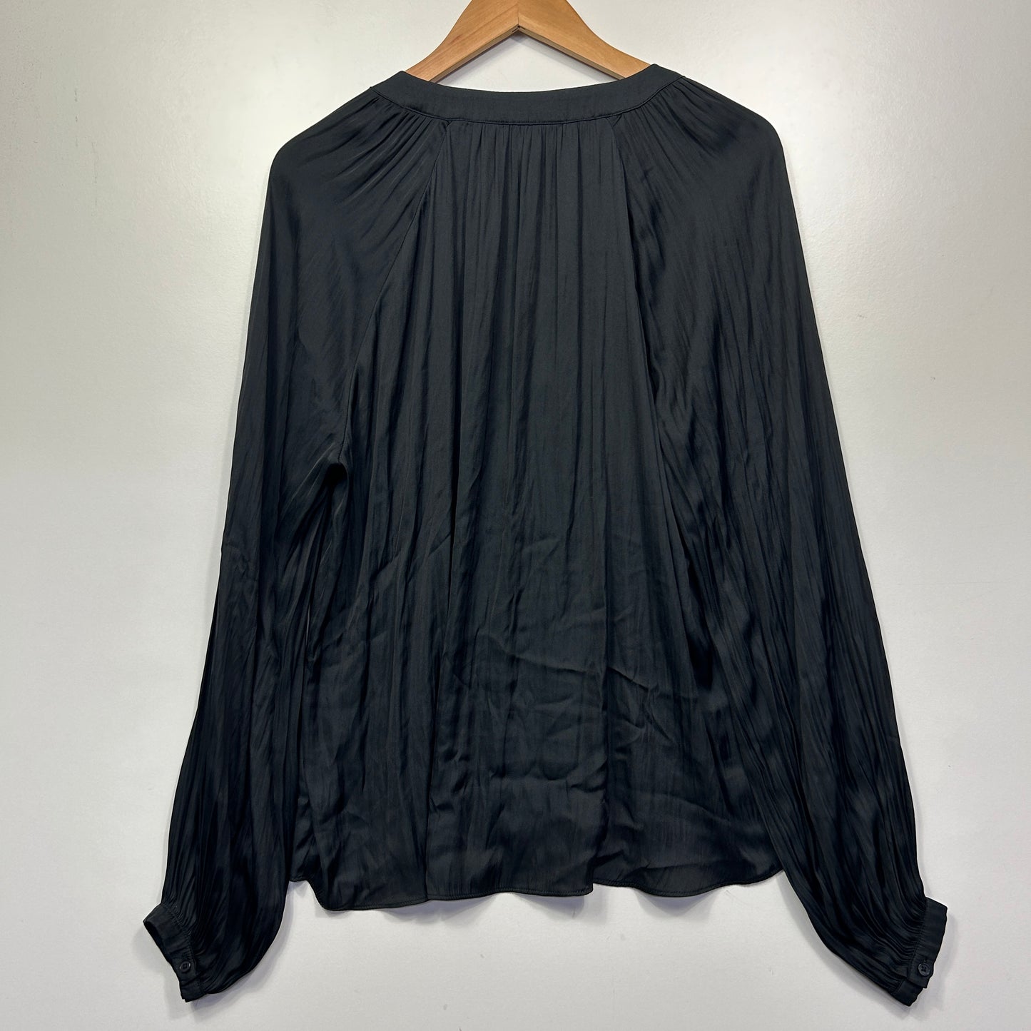 Black long sleeve blouse front view