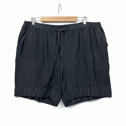 Millers black linen blend shorts - front view