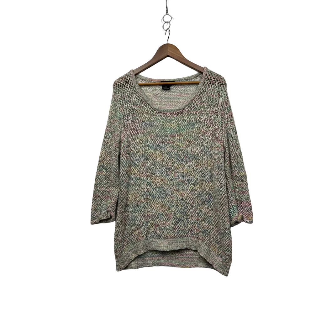 City Chic multicoloured open knit top front view